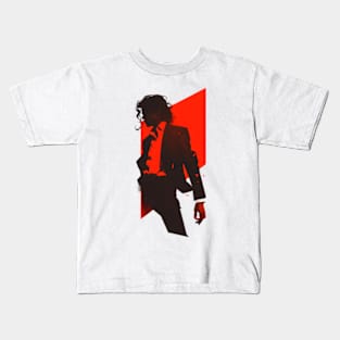 Red Silhouette of an Icon - Pop Music Kids T-Shirt